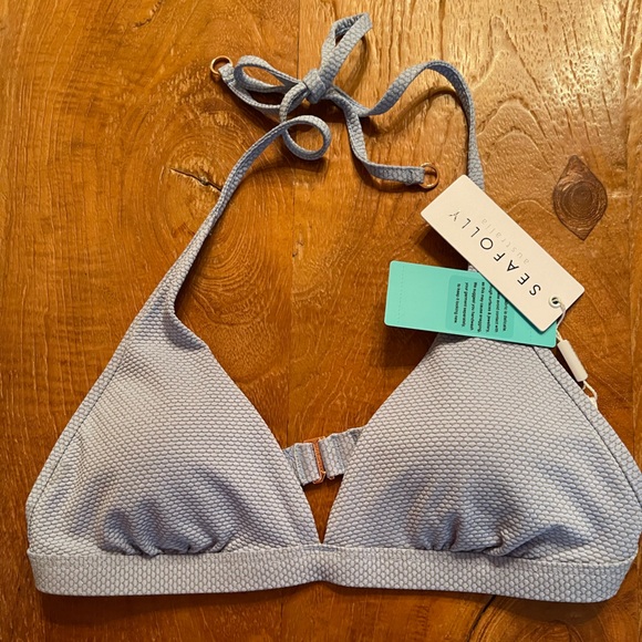 NWT Seafolly Light Blue Bikini Top and Bottom, Sz 6, Stardust Bluebell color - Picture 12 of 13